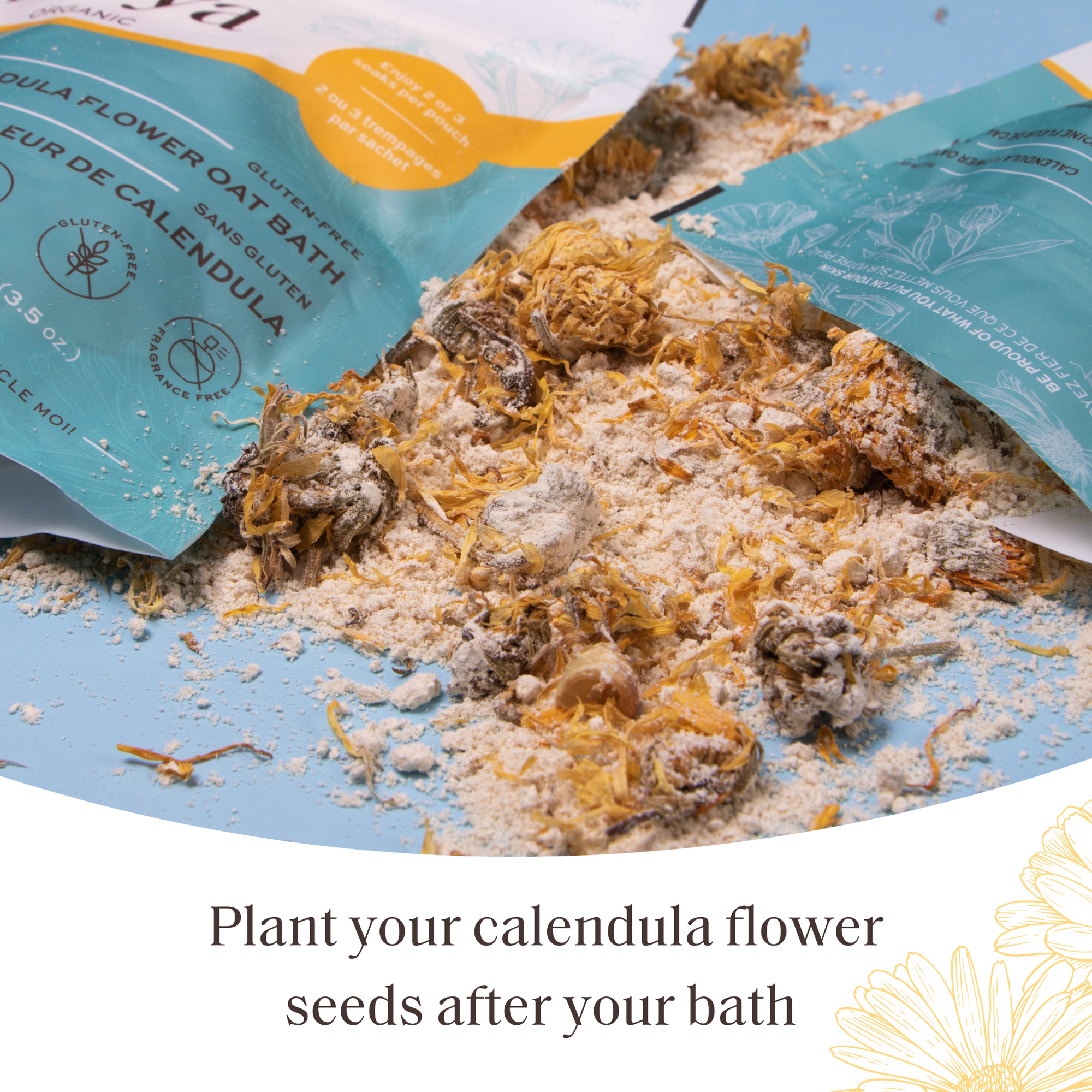 Calendula Flower Oat Bath- 4 Pack
