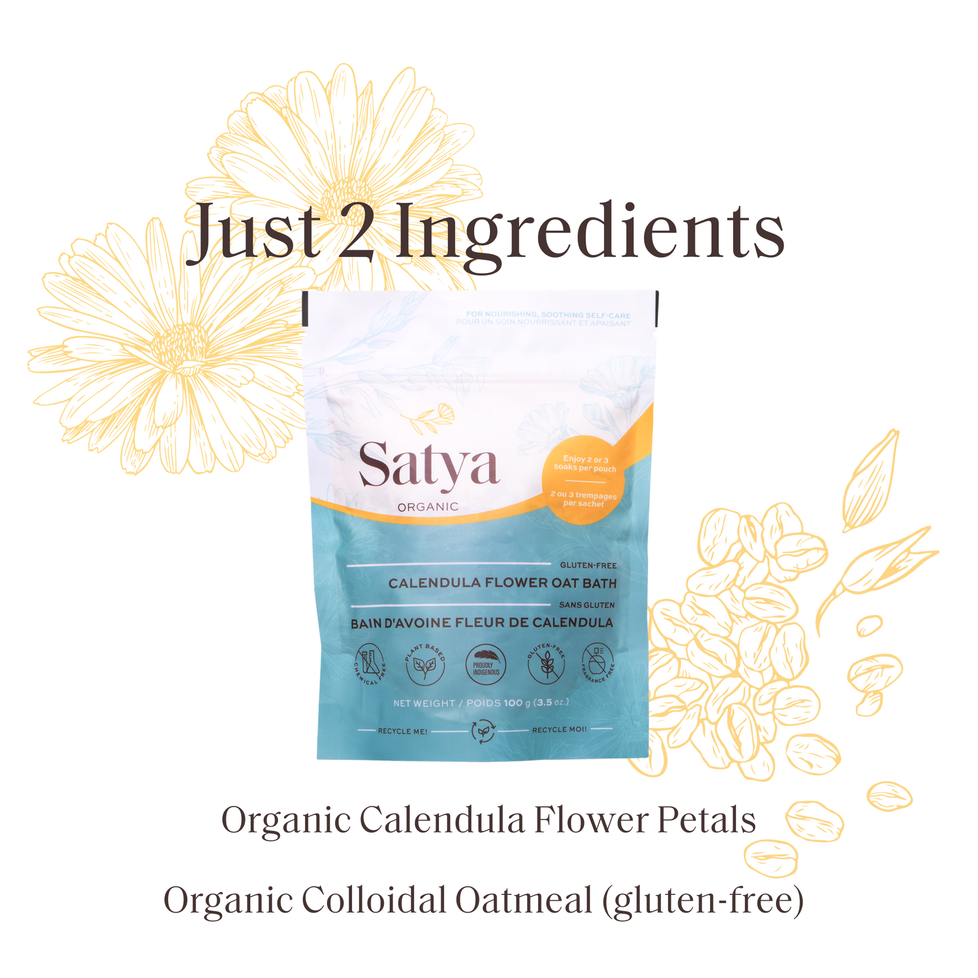 Calendula Flower Oat Bath- 4 Pack