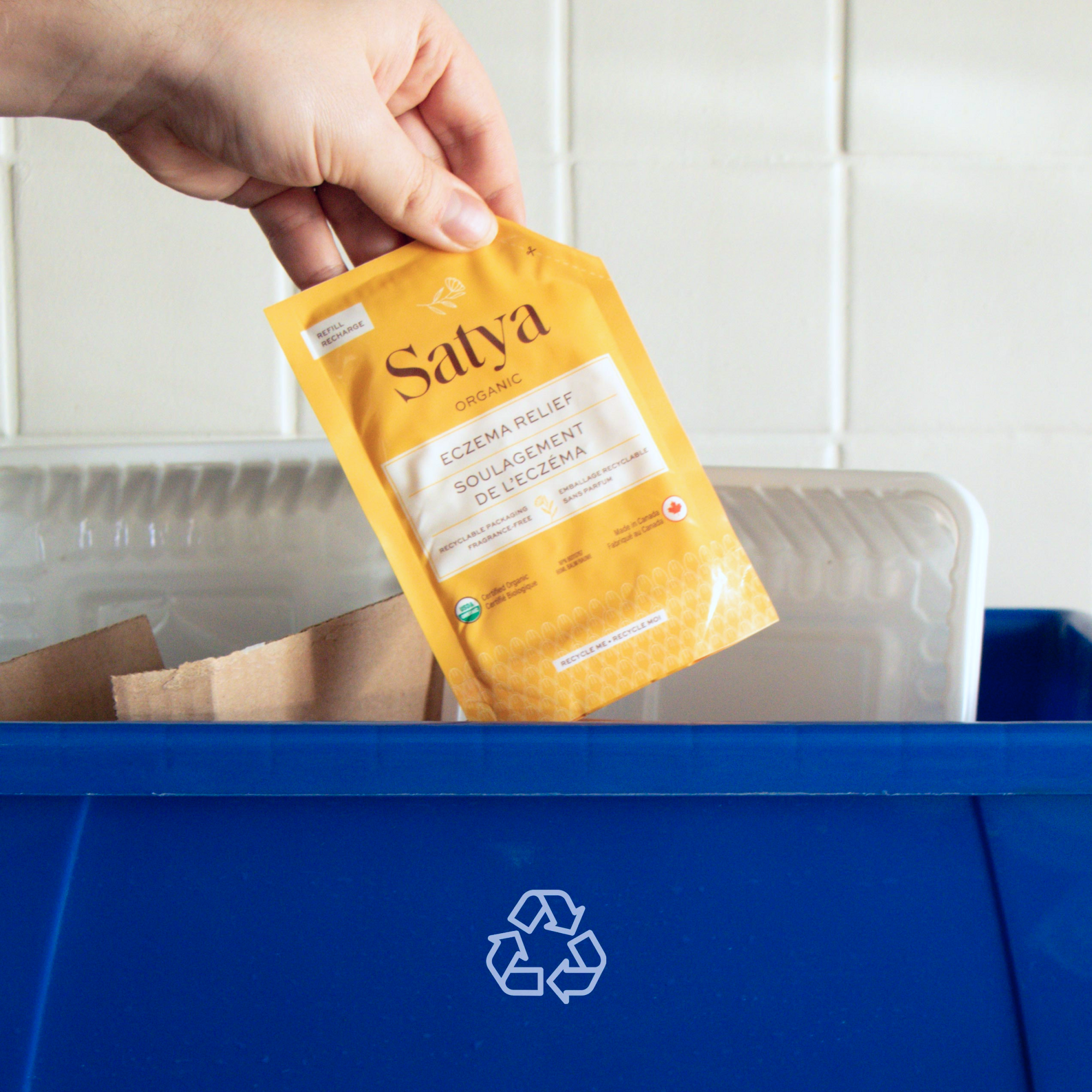 Satya refill pouches are recyclable 