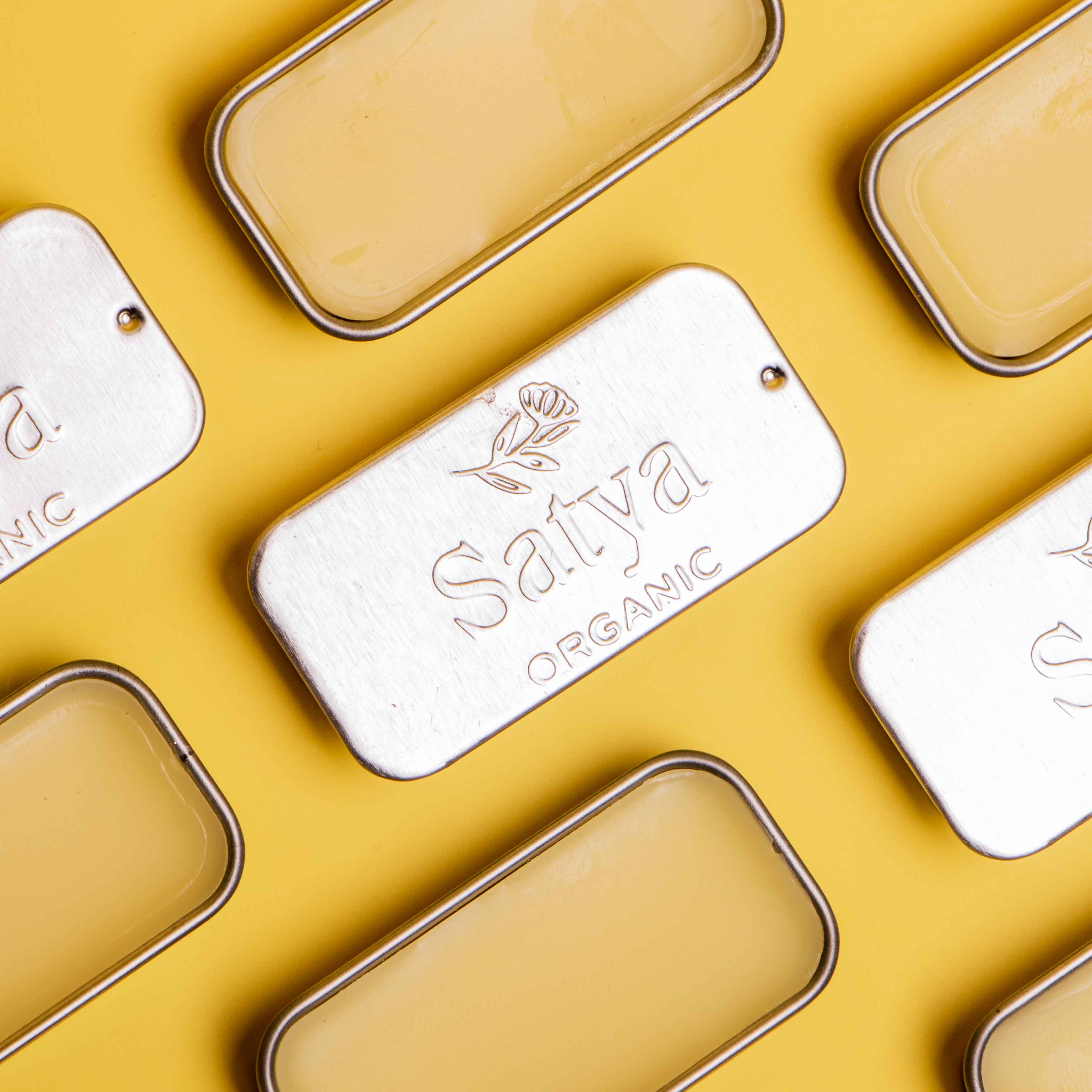Satya Eczema Relief comes in easy to use tins.