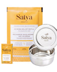 Receive an Eczema Relief Refill Pouch, and Eczema Relief Travel Tin and a Satya Steel with your subscription